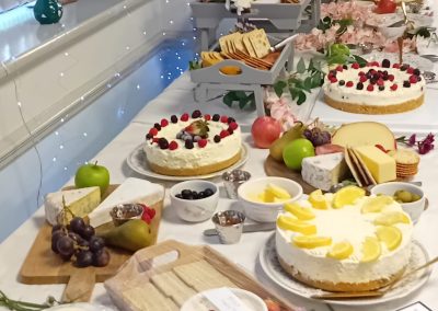 events food with cakes and fruit